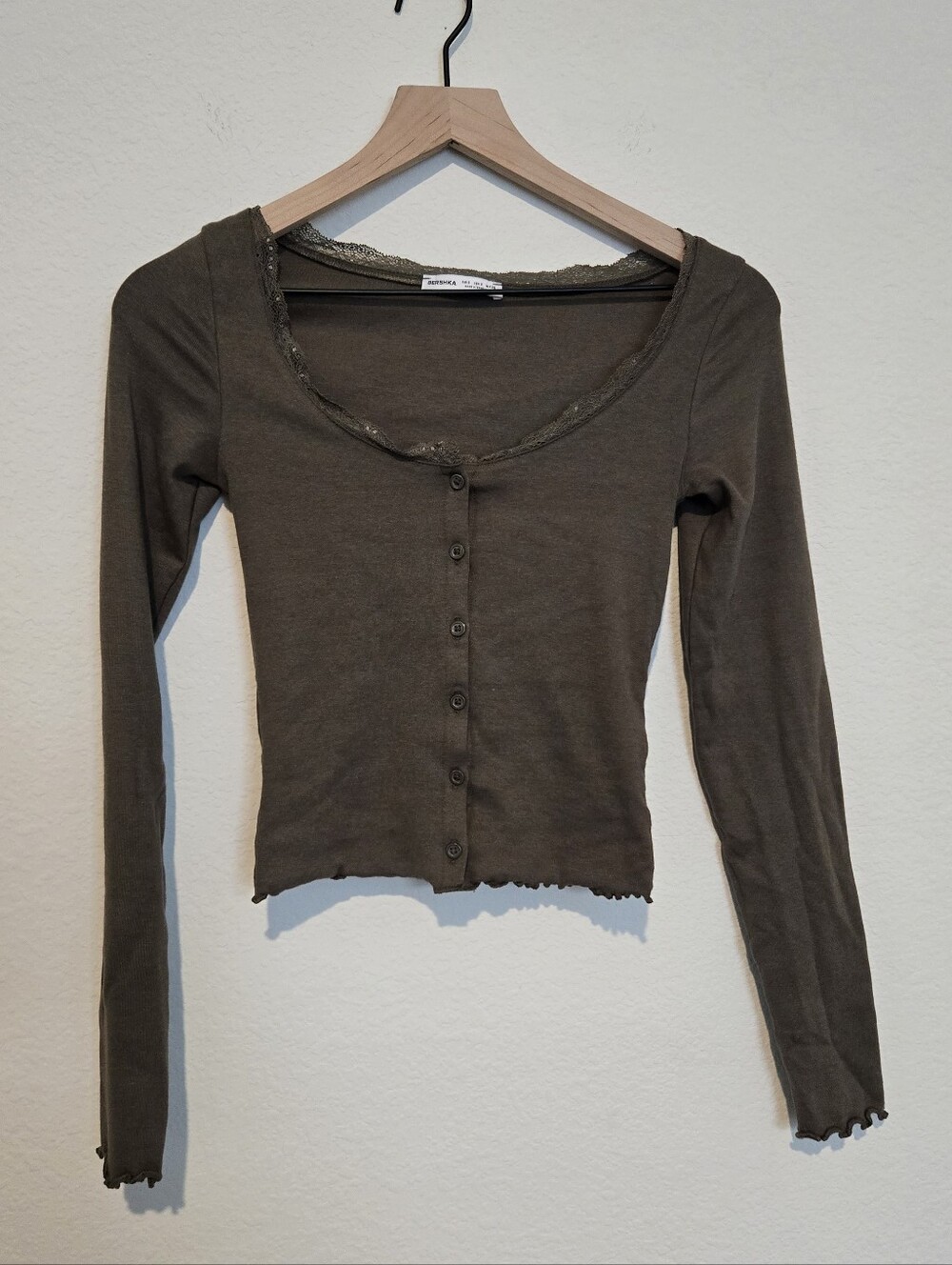 Bershka Cropped Lace Cardigan